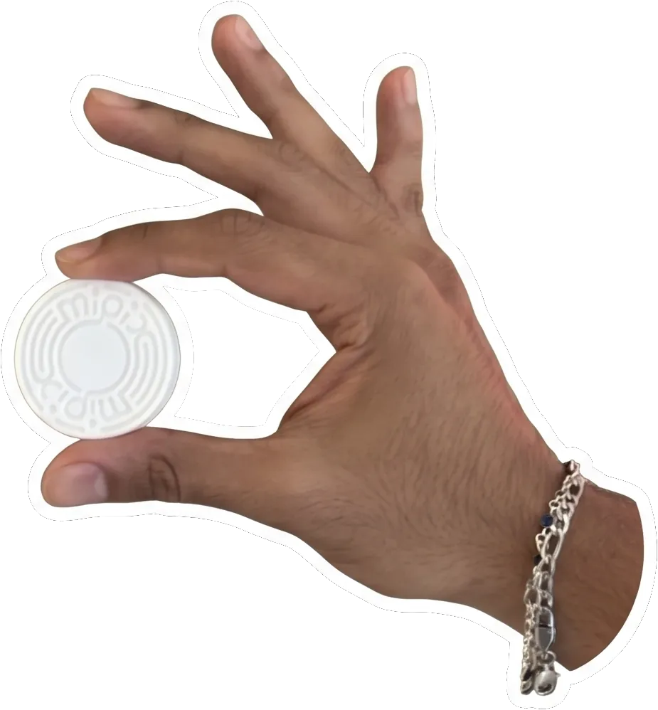 Record held between two fingers
